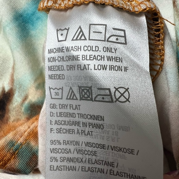 LOGO by Lori Goldstein Tie-Dye Short Sleeve Top - Brown and Blue - Picture 6 of 8